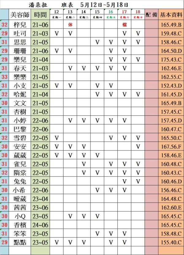 【潘朵拉紓壓館】最新班表
