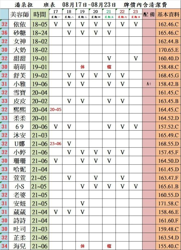 【潘朵拉紓壓館】最新班表