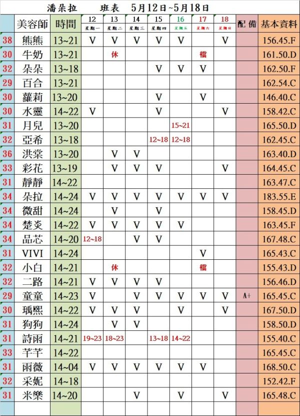 【潘朵拉紓壓館】最新班表