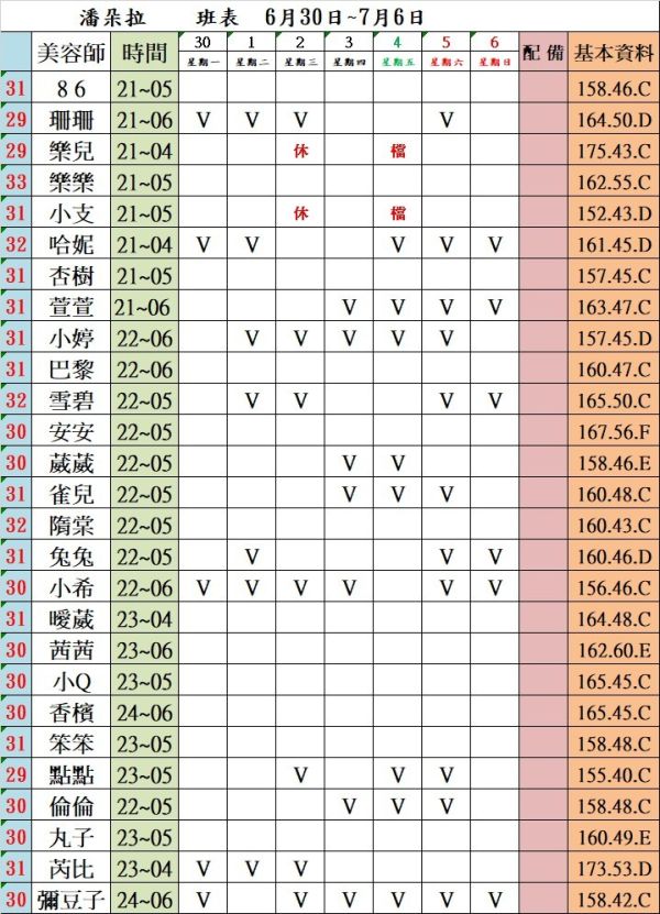 【潘朵拉紓壓館】最新班表