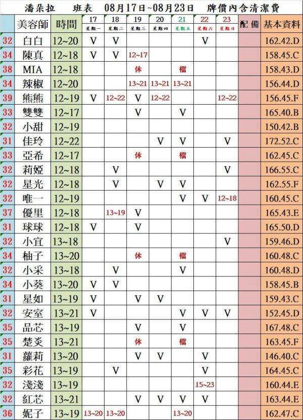 【潘朵拉紓壓館】最新班表