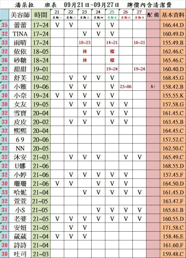 【潘朵拉紓壓館】最新班表