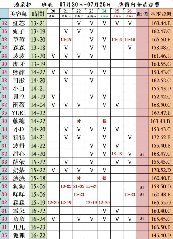 【潘朵拉紓壓館】最新班表