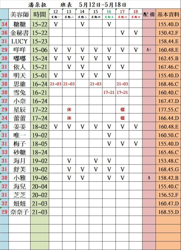 【潘朵拉紓壓館】最新班表