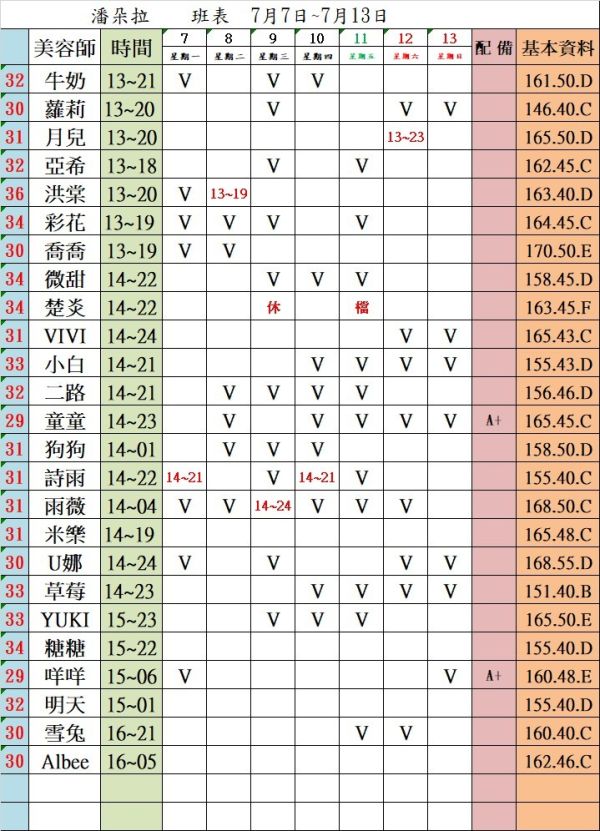 【潘朵拉紓壓館】最新班表
