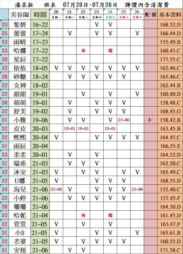 【潘朵拉紓壓館】最新班表