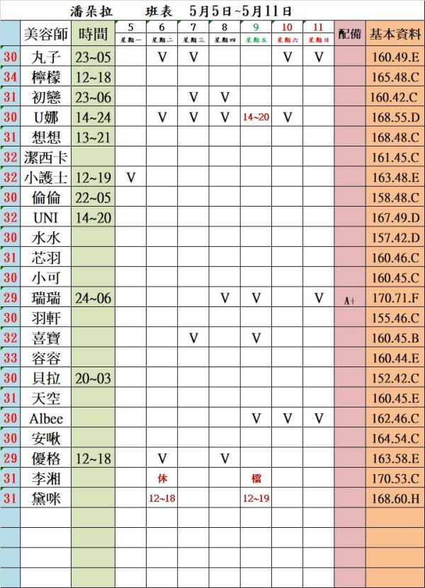 【潘朵拉紓壓館】最新班表