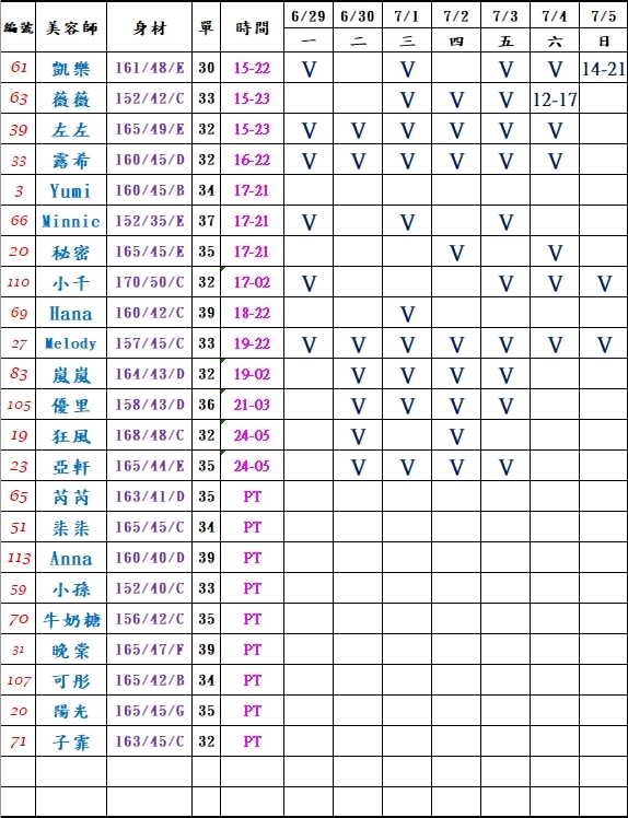 【樂鑽舒壓會館】最新班表