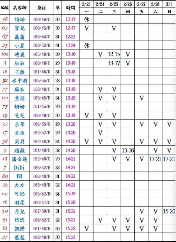 【樂鑽舒壓會館】最新班表