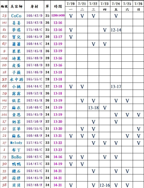 【樂鑽舒壓會館】最新班表