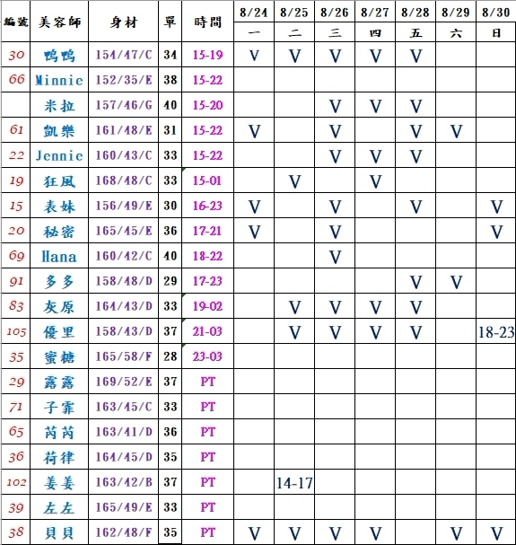 【樂鑽舒壓會館】最新班表