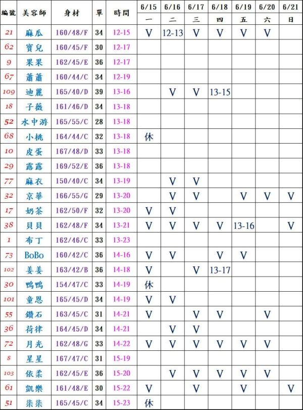 【樂鑽舒壓會館】最新班表