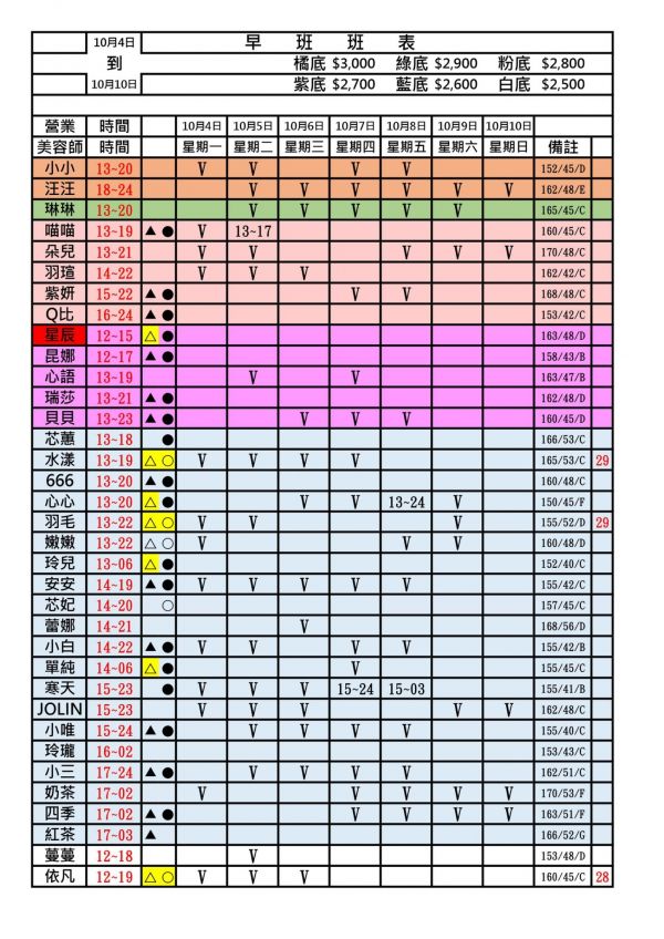【好事多舒壓店】最新班表