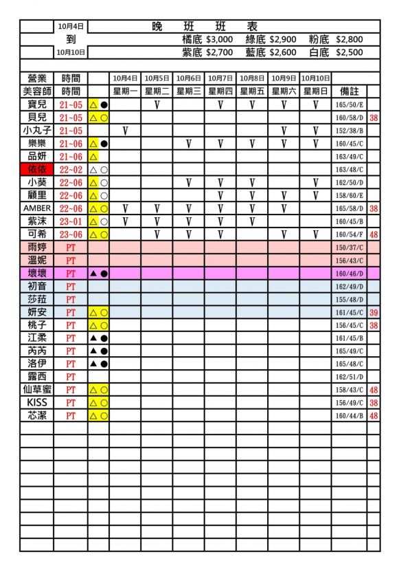 【好事多舒壓店】最新班表