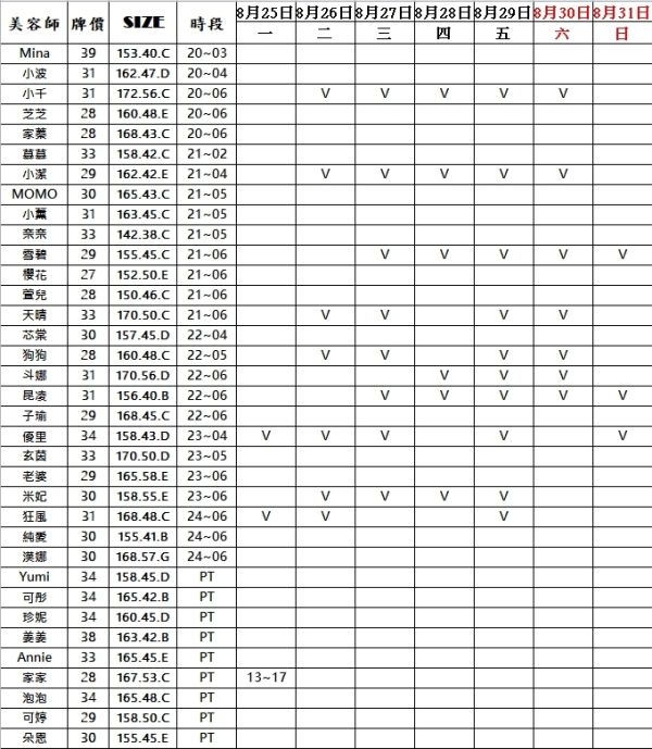 【邁巴赫民生紓壓館】最新班表 班表 2